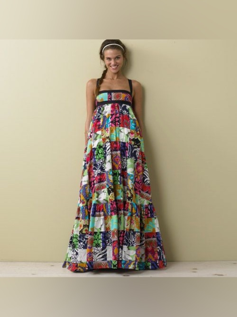 J.Crew Talitha Colorful Cotton Patchwork Maxi Dress 6